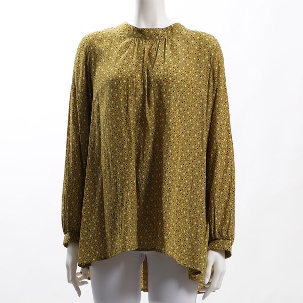 バックリボン総柄ブラウス