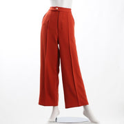 ウエストボタン付きワイドパンツ