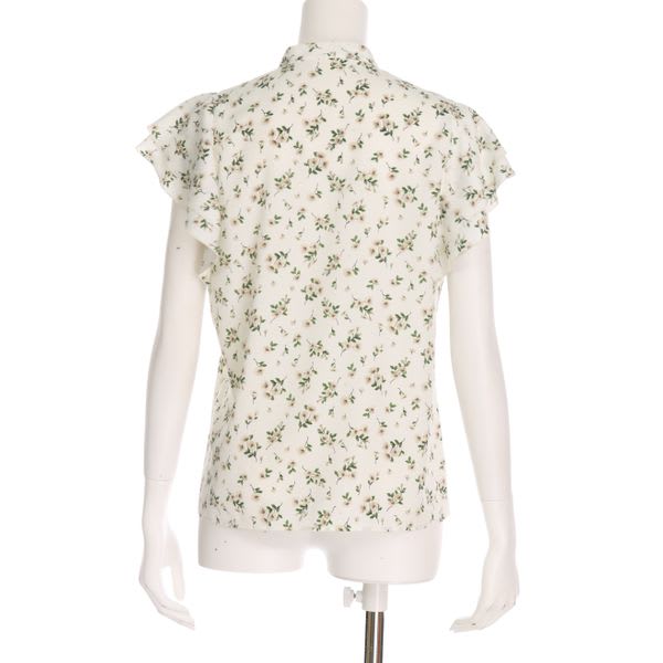 小花柄ラッフルスリーブブラウス