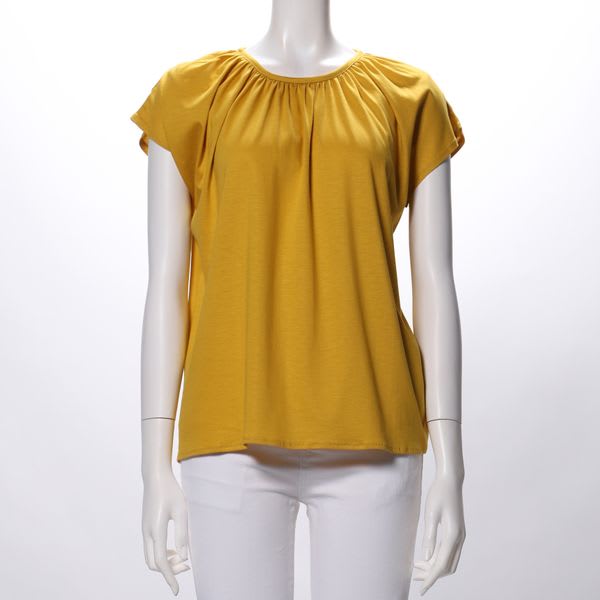 ギャザードネックカットソー