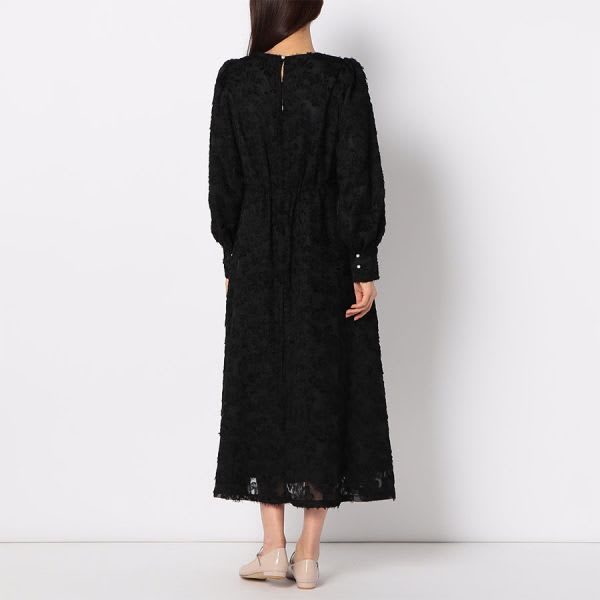 パフスリーブジャガードワンピース