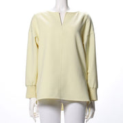 ストレッチ袖口リブ切り替えプルオーバー