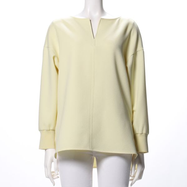 ストレッチ袖口リブ切り替えプルオーバー