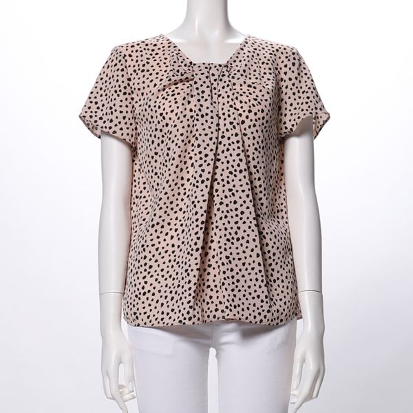 レオパード柄タックデザインブラウス