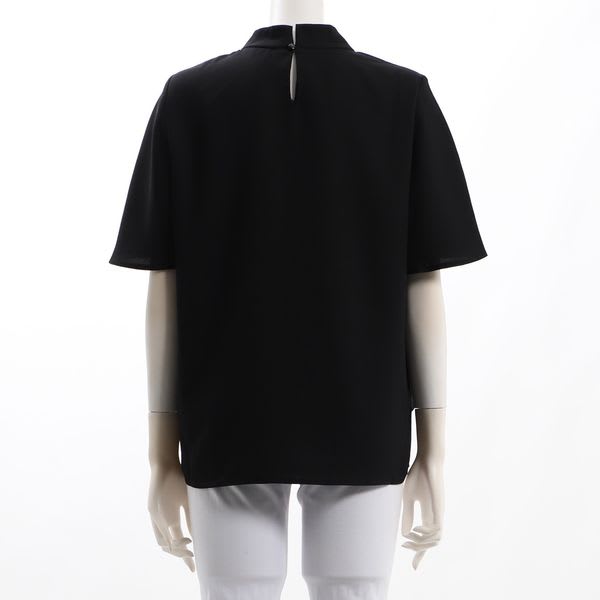 スタンドカラーボウタイブラウス