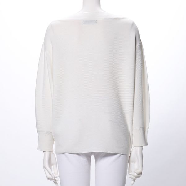 ハイツイストコットンボートネックニットプルオーバー