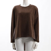 織り柄異素材切り替えバックテールカットソー