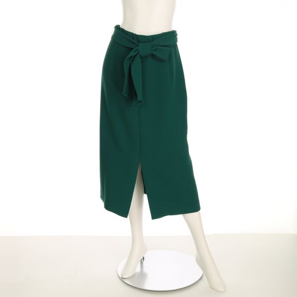 フロントスリットウエストリボンタイトスカート