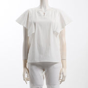 メタルパーツフレアスリーブブラウス