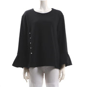 パールボタンアシンメトリーブラウス