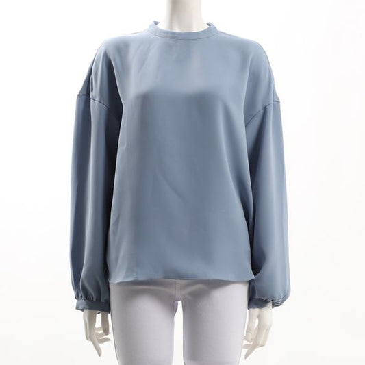 ドロップショルダースタンドカラーブラウス