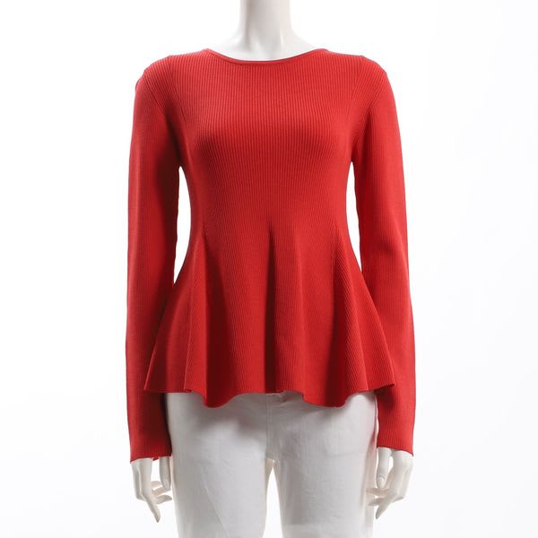 ペプラムデザインリブニット