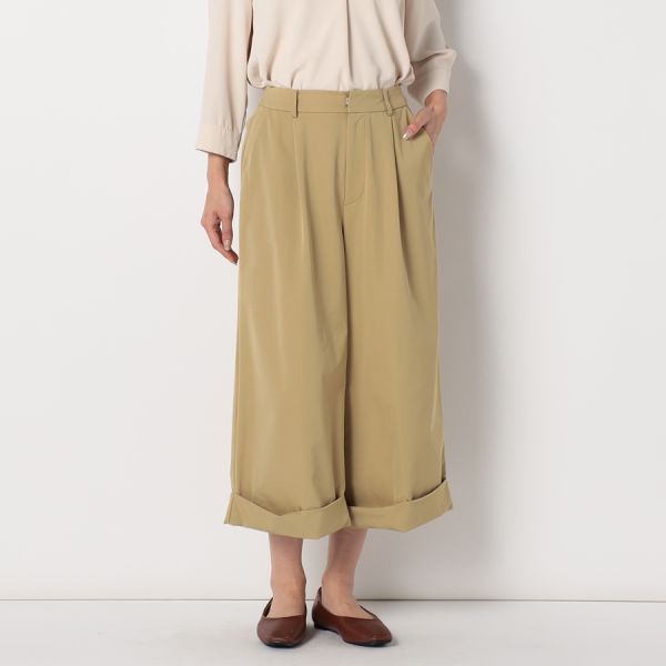 裾デザインワイドパンツ