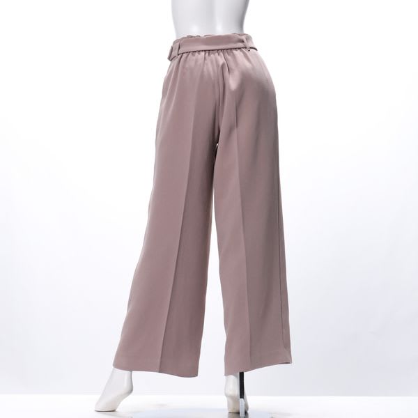 ウエストベルト付きワイドパンツ