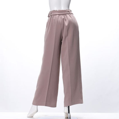 ウエストベルト付きワイドパンツ