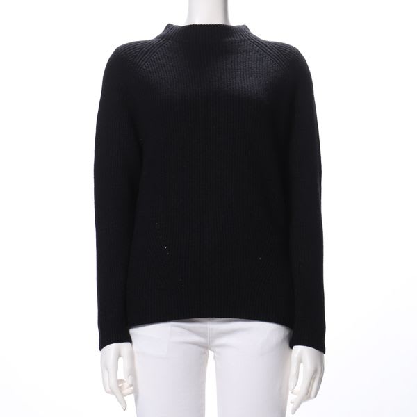 片畦オフネックニット