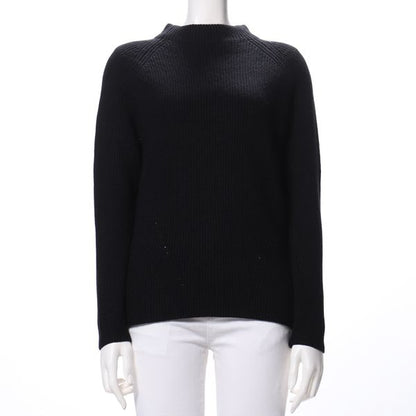 片畦オフネックニット