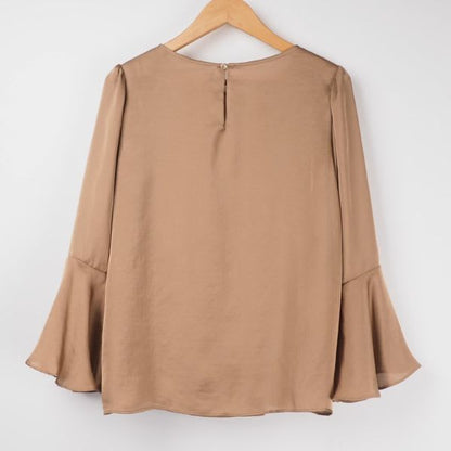 ヴィンテージサテンフレアスリーブブラウス