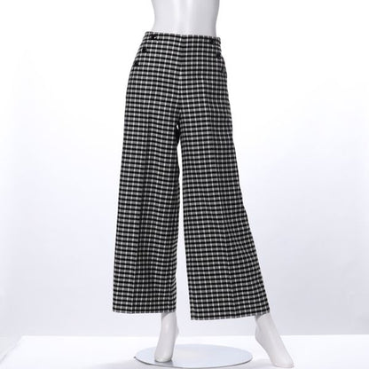 チェック柄ストレートパンツ