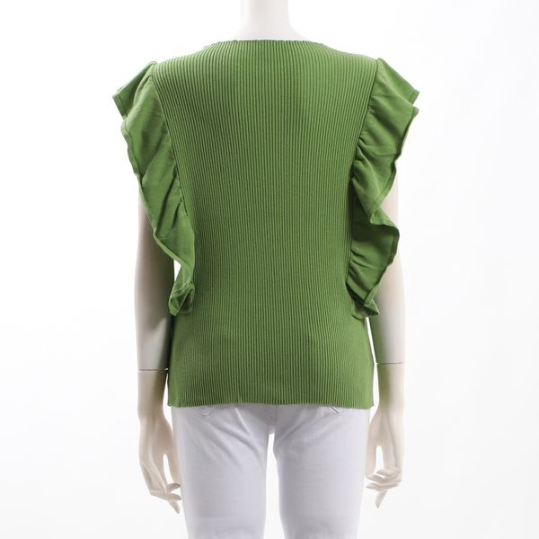 フリルデザインリブニット