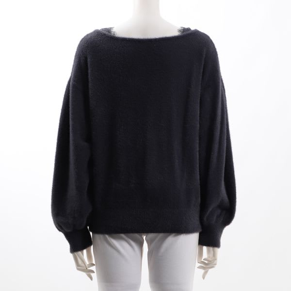 レースドッキングデザインニット