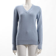 ランダムリブVネックニット