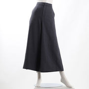 麻混素材フレアパンツ