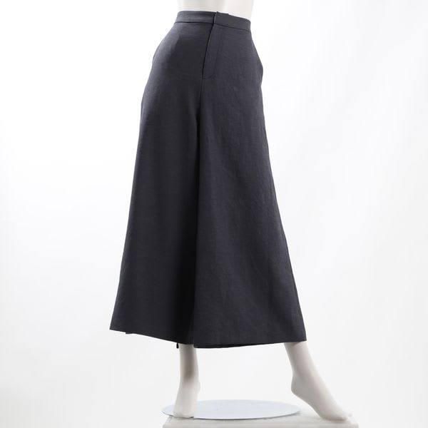 麻混素材フレアパンツ