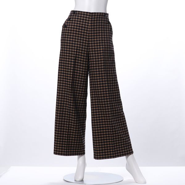TRギンガムチェックストレートパンツ