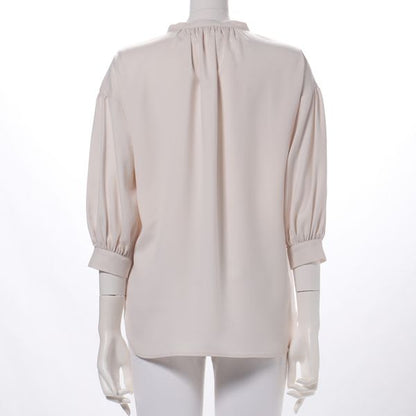 バルーンスリーブバンドカラーブラウス