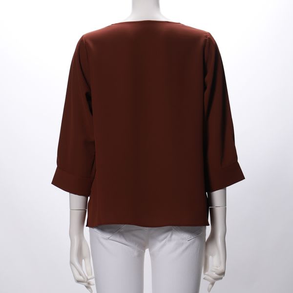 サイドスリットVネックブラウス