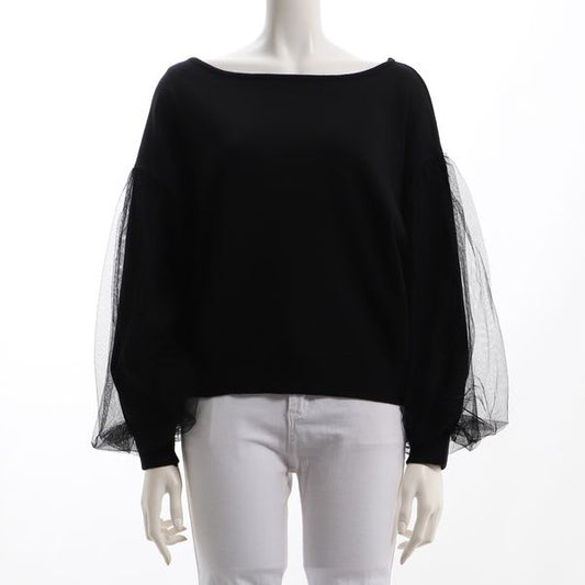 チュールスリーブニット