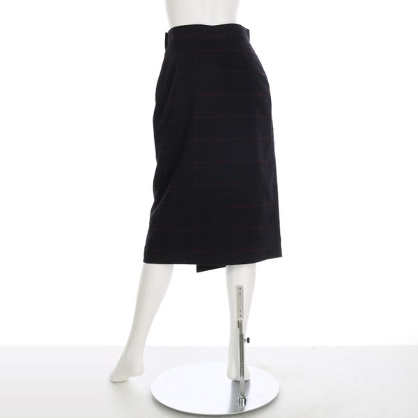 T/Rチェックラップ風タイトスカート