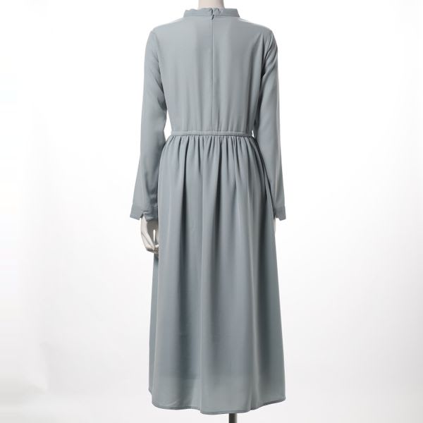 ウエストリボンスタンドカラーワンピース