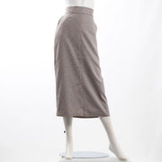 チェック柄フロントスリットタイトスカート