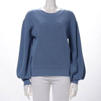 ボリュームスリーブワッフル編みニット