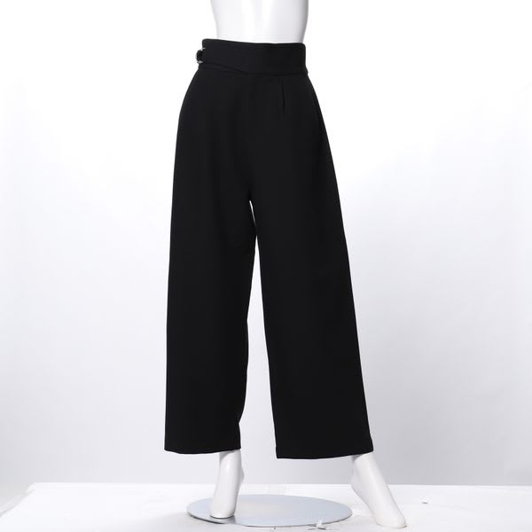 ウエストベルトデザインワイドパンツ