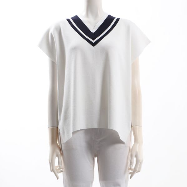 ライン付きVネックニットベスト