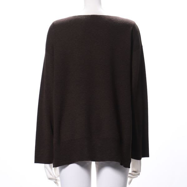 wool混ボートネックニット