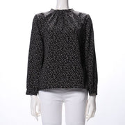 小花柄スタンドカラーブラウス