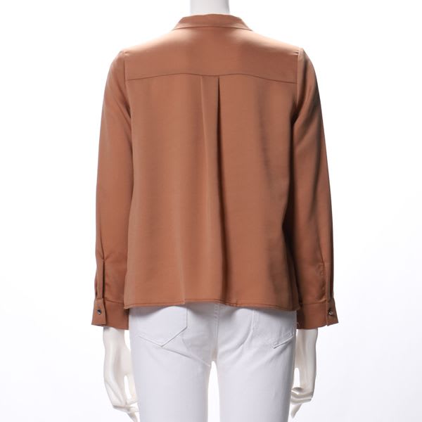 前開きバー釦デザインブラウス