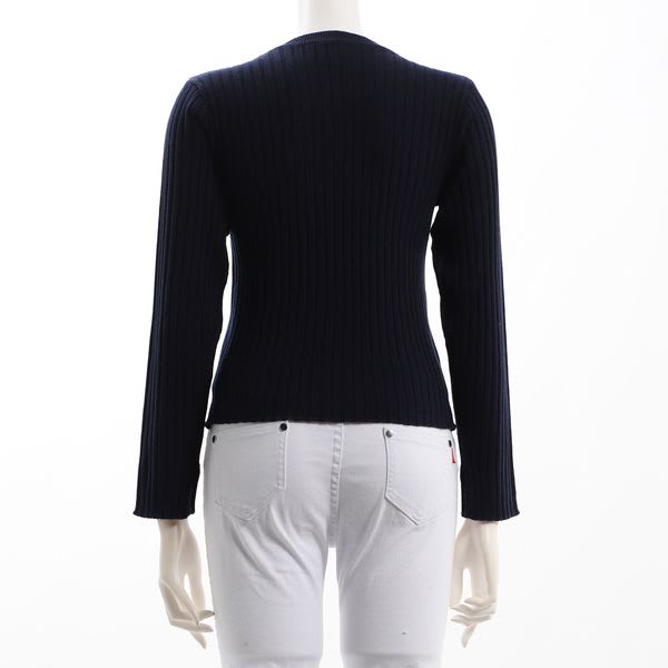 シンプルクルーネックリブニット