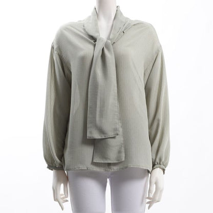 ボウタイデザインブラウス