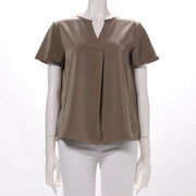 オープンフロントネックブラウス