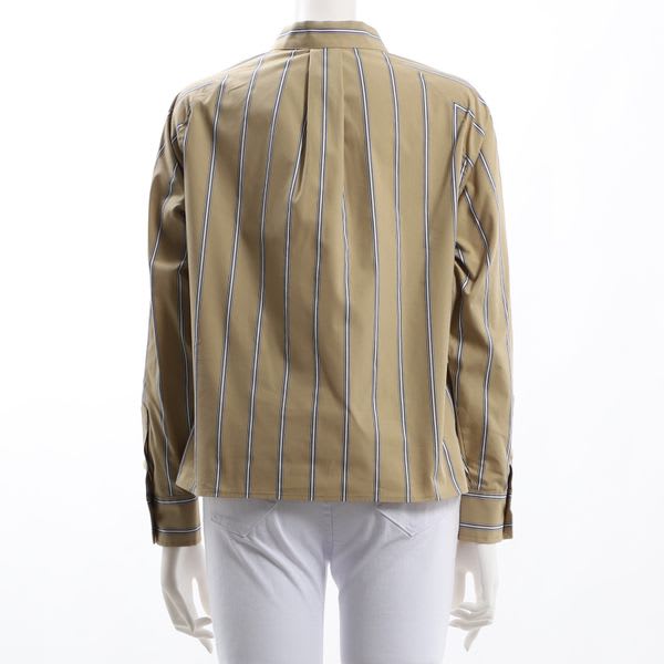 ストライプ柄ビブヨークシャツ