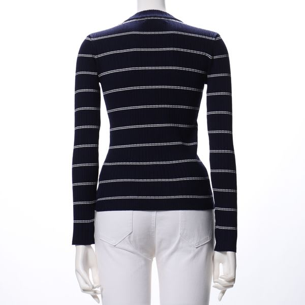 ボーダーリブニットプルオーバー