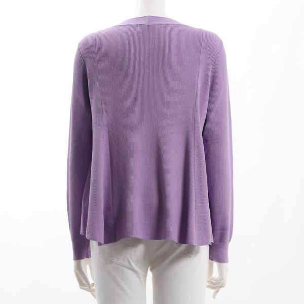 裾フレアクルーネックニット