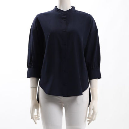 バックテールバンドカラーブラウス