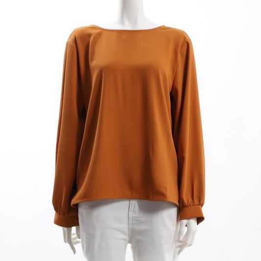 バックスタイル金ボタン2wayブラウス