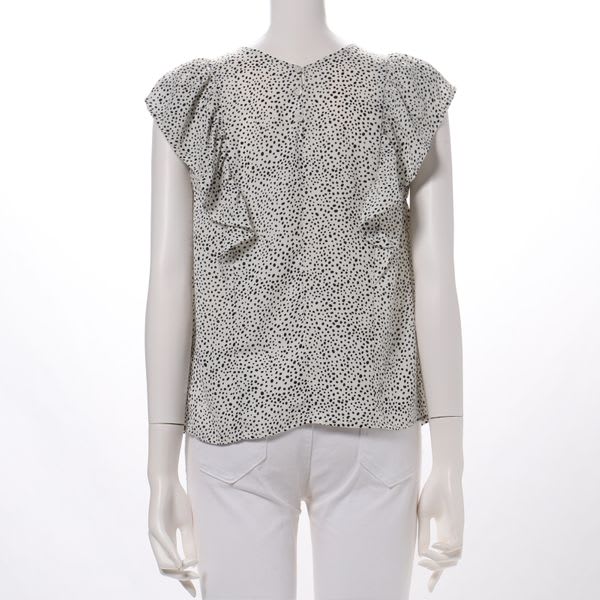 ラッフルスリーブ総柄ブラウス